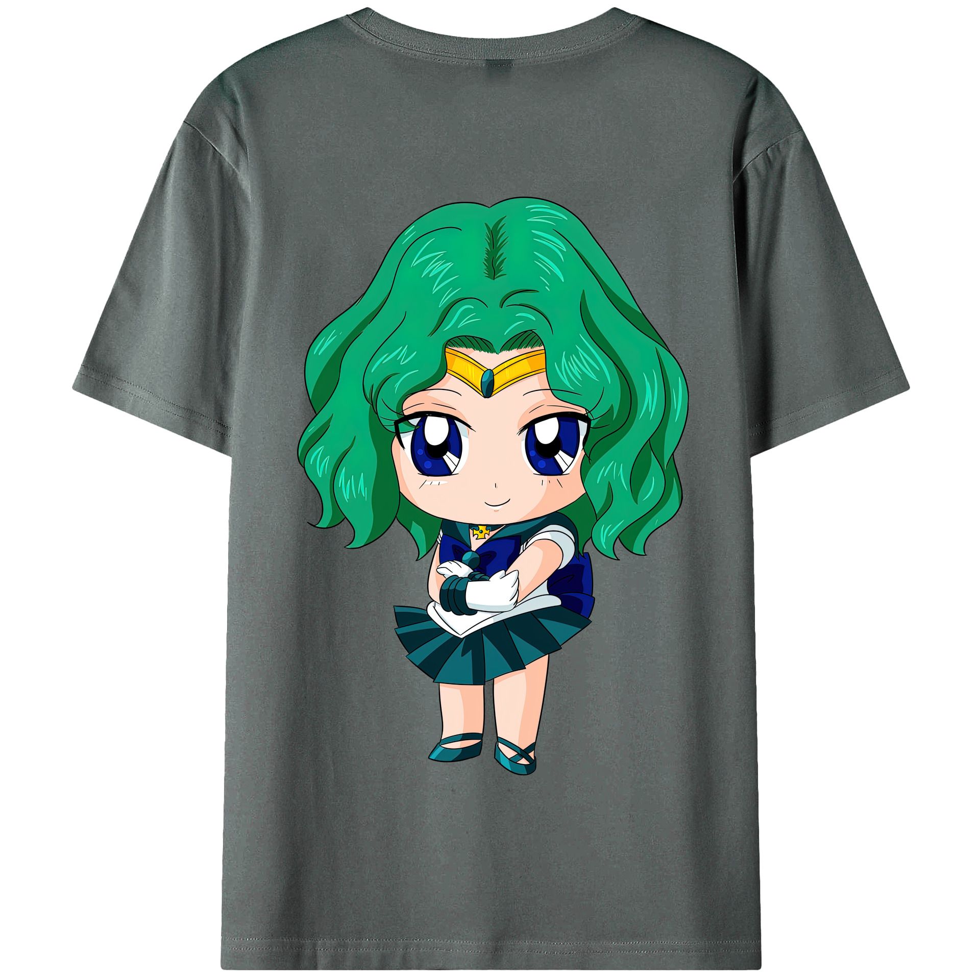（画像用） 美少女戦士セーラームーン 海王 みちる（かいおう みちる） Sailor Moon Kaiou Michiru 綿100％半袖Tシャツ（背面プリント）